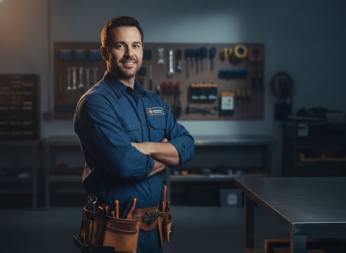 Brightline electrician in the workshop